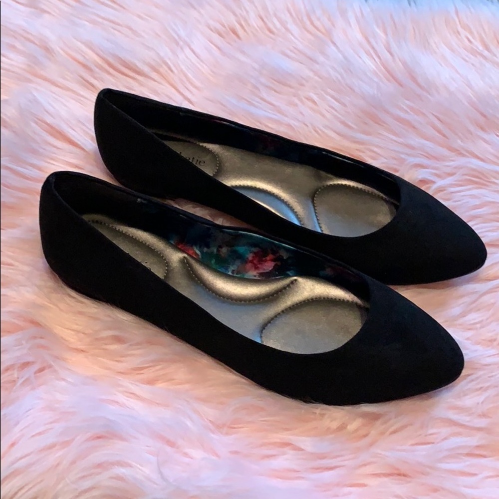 Kelly & Katie ballet flat black suede shoes sz 10